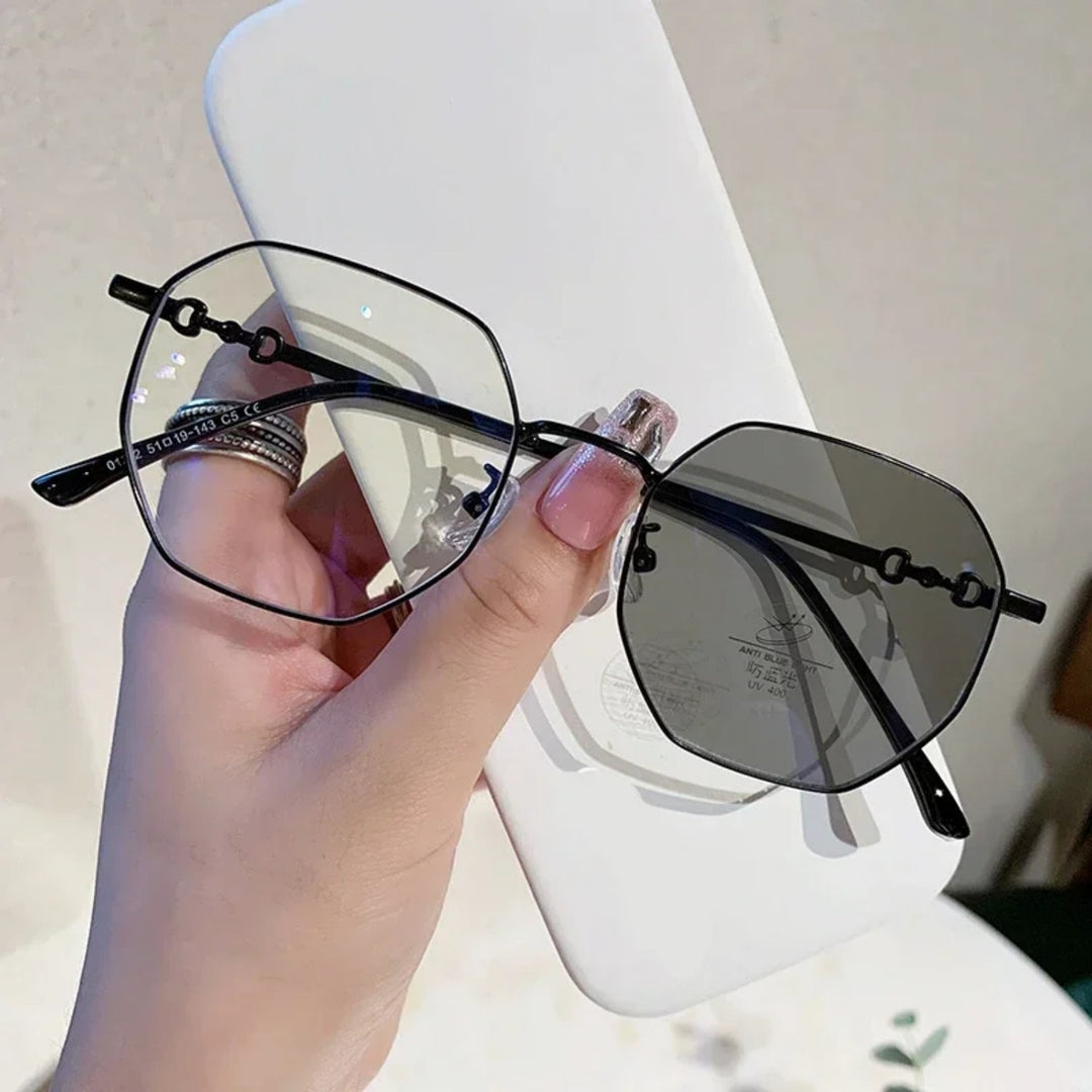 VIDA photochrome Damen Sonnenbrille mit rundem Metallgestell